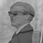 David Whitney and Andy at The Glass House, New Canaan, CT, winter 1964-65